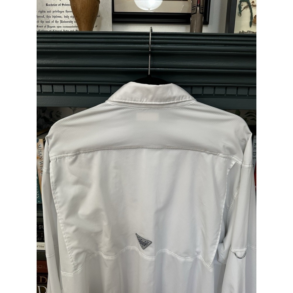Columbia PFG Shirt Mens 2XL White Button Up Fishing Performance Vented Long Slv - Picture 10 of 14
